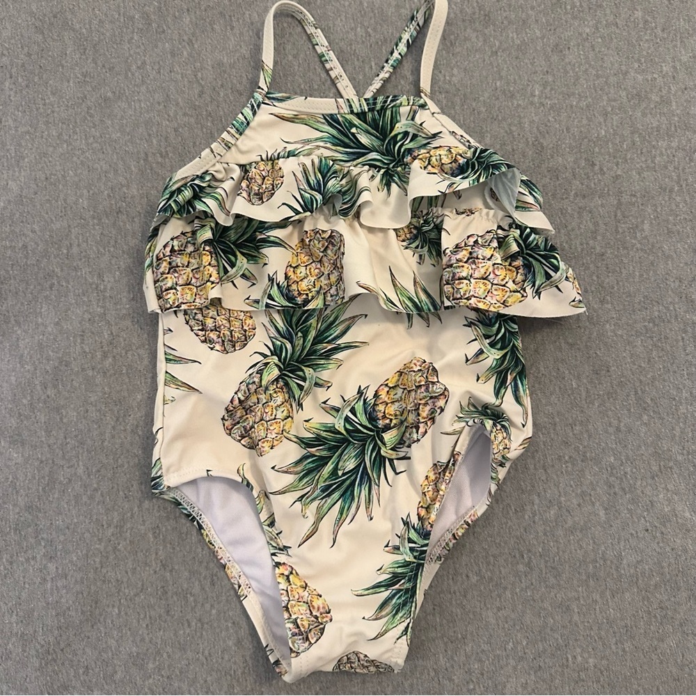 Starting Out Baby Girl Tropical Pineapple Swim Suit